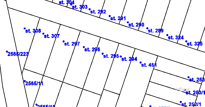 Parcela st. 295 v KÚ Vranovice nad Svratkou, Katastrální mapa