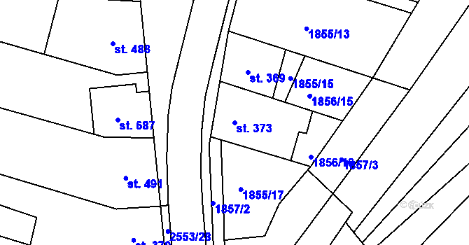 Parcela st. 373 v KÚ Vranovice nad Svratkou, Katastrální mapa