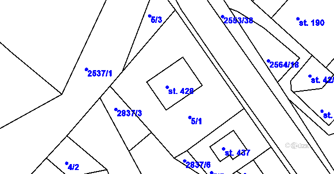 Parcela st. 428 v KÚ Vranovice nad Svratkou, Katastrální mapa