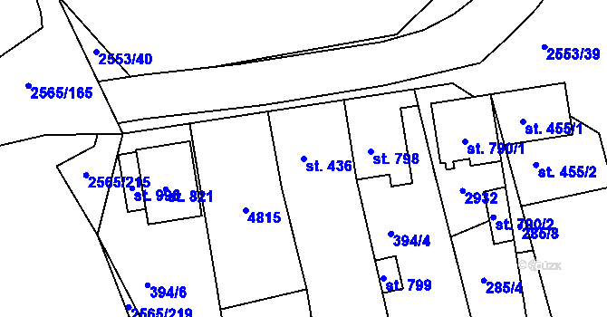 Parcela st. 436 v KÚ Vranovice nad Svratkou, Katastrální mapa
