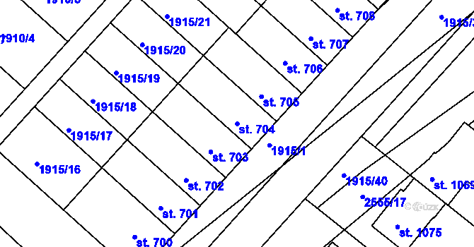 Parcela st. 704 v KÚ Vranovice nad Svratkou, Katastrální mapa