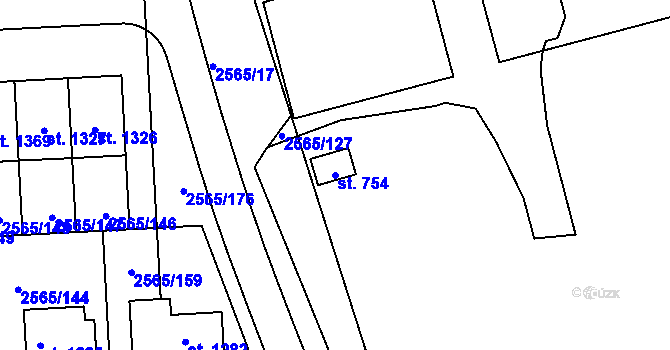 Parcela st. 754 v KÚ Vranovice nad Svratkou, Katastrální mapa