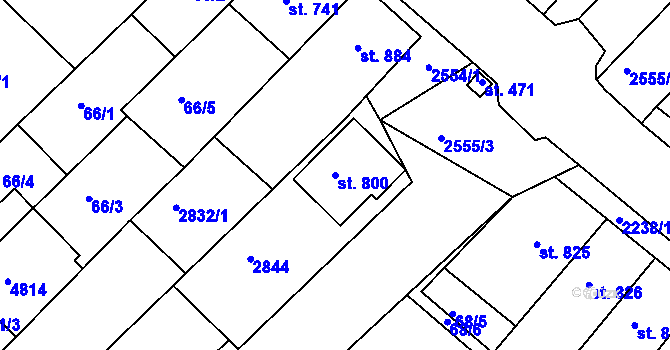 Parcela st. 800 v KÚ Vranovice nad Svratkou, Katastrální mapa