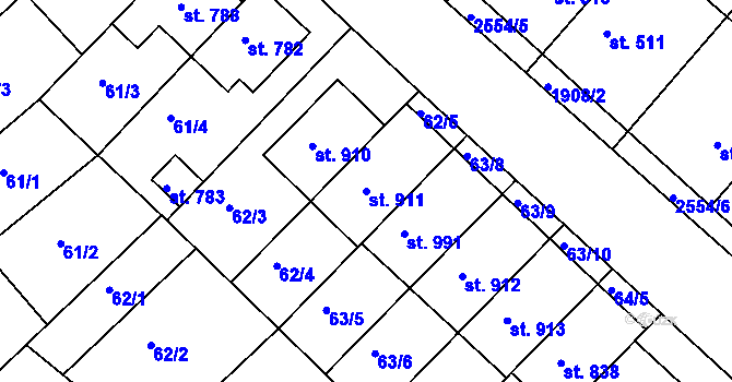 Parcela st. 911 v KÚ Vranovice nad Svratkou, Katastrální mapa