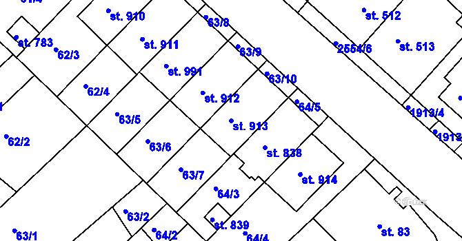 Parcela st. 913 v KÚ Vranovice nad Svratkou, Katastrální mapa