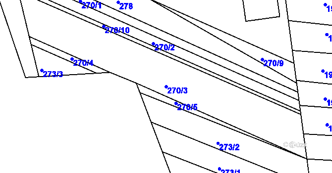 Parcela st. 270/3 v KÚ Vranovice nad Svratkou, Katastrální mapa