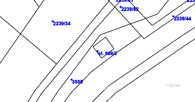 Parcela st. 688/2 v KÚ Vranovice nad Svratkou, Katastrální mapa