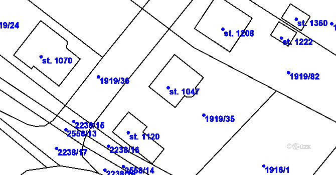 Parcela st. 1047 v KÚ Vranovice nad Svratkou, Katastrální mapa