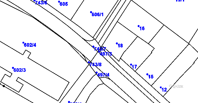 Parcela st. 497/3 v KÚ Kelčice, Katastrální mapa
