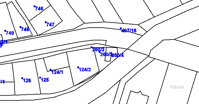 Parcela st. 260/3 v KÚ Kelčice, Katastrální mapa