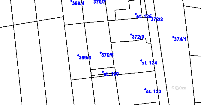 Parcela st. 370/6 v KÚ Vranovská Ves, Katastrální mapa