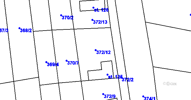 Parcela st. 372/12 v KÚ Vranovská Ves, Katastrální mapa