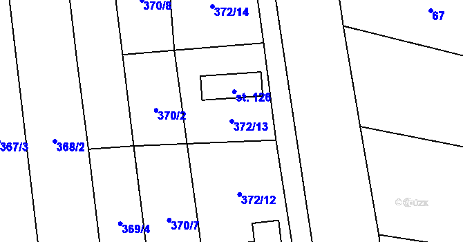Parcela st. 372/13 v KÚ Vranovská Ves, Katastrální mapa