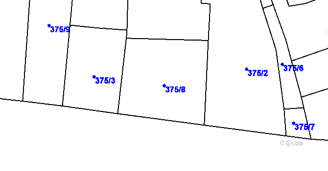 Parcela st. 375/8 v KÚ Vranovská Ves, Katastrální mapa