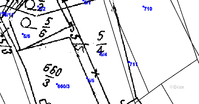Parcela st. 5/4 v KÚ Vranovská Ves, Katastrální mapa