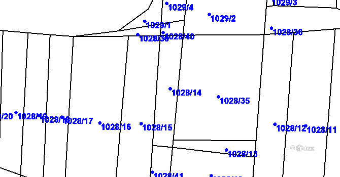 Parcela st. 1028/14 v KÚ Vraný, Katastrální mapa