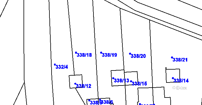 Parcela st. 338/19 v KÚ Vratěnín, Katastrální mapa