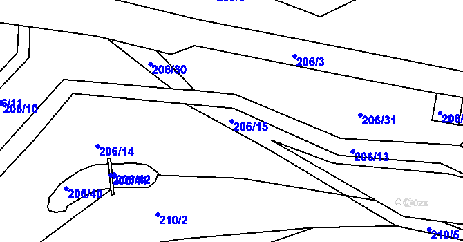 Parcela st. 206/15 v KÚ Vratíkov, Katastrální mapa