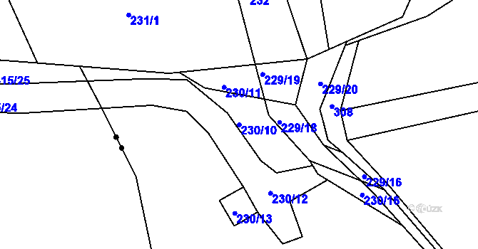 Parcela st. 230/10 v KÚ Vratíkov, Katastrální mapa