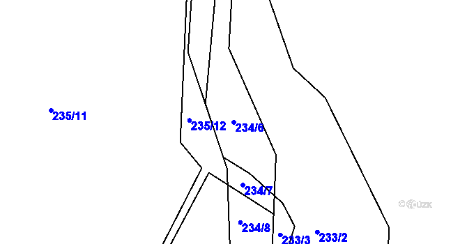 Parcela st. 234/6 v KÚ Vratíkov, Katastrální mapa