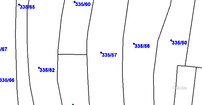 Parcela st. 335/57 v KÚ Vratíkov, Katastrální mapa