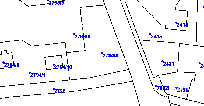 Parcela st. 2794/4 v KÚ Vratimov, Katastrální mapa