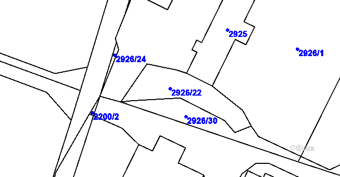 Parcela st. 2926/22 v KÚ Vratimov, Katastrální mapa
