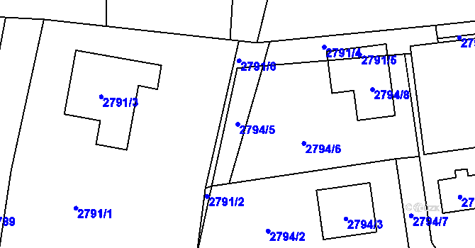 Parcela st. 2794/5 v KÚ Vratimov, Katastrální mapa