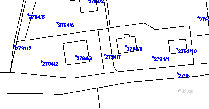 Parcela st. 2794/7 v KÚ Vratimov, Katastrální mapa