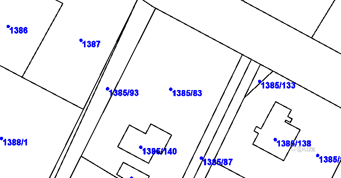 Parcela st. 1385/83 v KÚ Vratimov, Katastrální mapa
