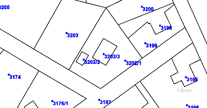 Parcela st. 3202/3 v KÚ Vratimov, Katastrální mapa
