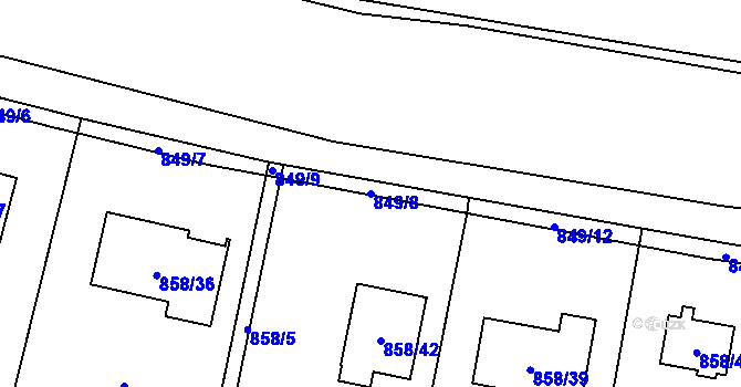 Parcela st. 849/8 v KÚ Vratimov, Katastrální mapa