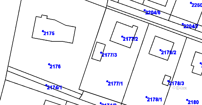 Parcela st. 2177/3 v KÚ Vratimov, Katastrální mapa
