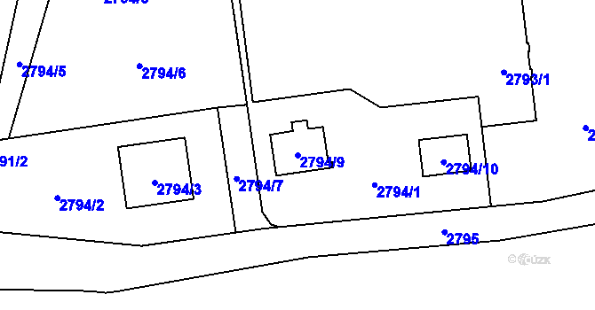 Parcela st. 2794/9 v KÚ Vratimov, Katastrální mapa