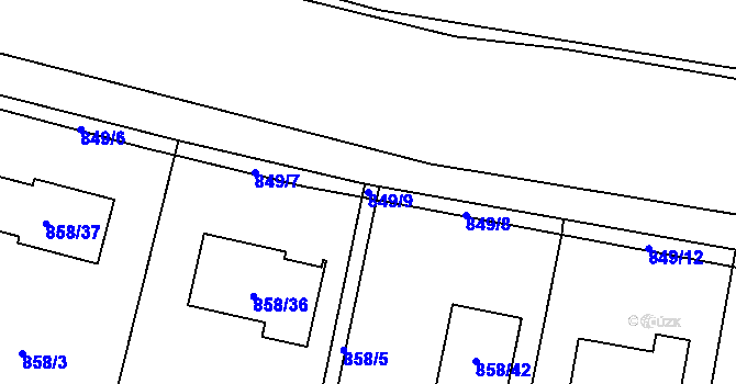 Parcela st. 849/9 v KÚ Vratimov, Katastrální mapa