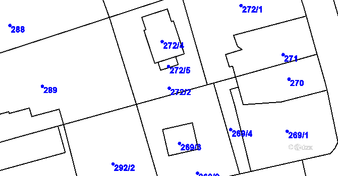 Parcela st. 272/2 v KÚ Vratimov, Katastrální mapa