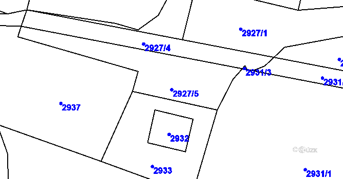 Parcela st. 2927/5 v KÚ Vratimov, Katastrální mapa