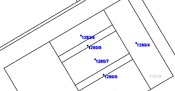 Parcela st. 1280/8 v KÚ Vratimov, Katastrální mapa