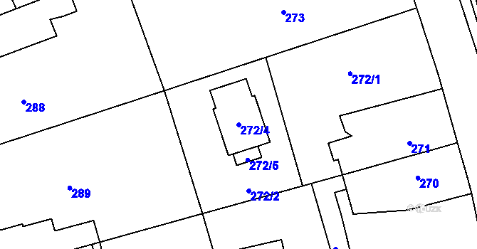 Parcela st. 272/4 v KÚ Vratimov, Katastrální mapa