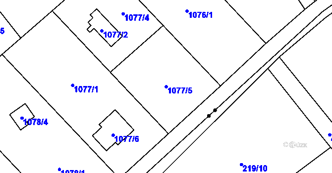 Parcela st. 1077/5 v KÚ Vratimov, Katastrální mapa