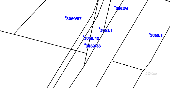 Parcela st. 3059/33 v KÚ Vratimov, Katastrální mapa