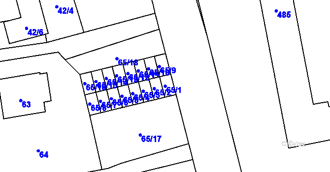 Parcela st. 65/1 v KÚ Vratimov, Katastrální mapa