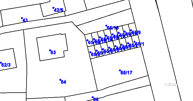 Parcela st. 65/7 v KÚ Vratimov, Katastrální mapa