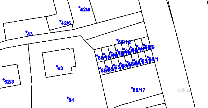 Parcela st. 65/15 v KÚ Vratimov, Katastrální mapa