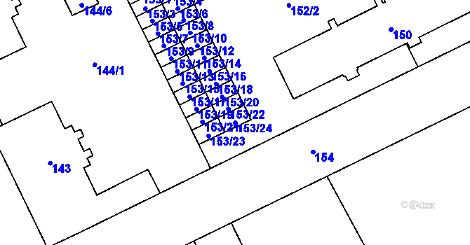 Parcela st. 153/24 v KÚ Vratimov, Katastrální mapa