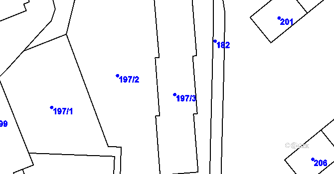 Parcela st. 197/4 v KÚ Vratimov, Katastrální mapa