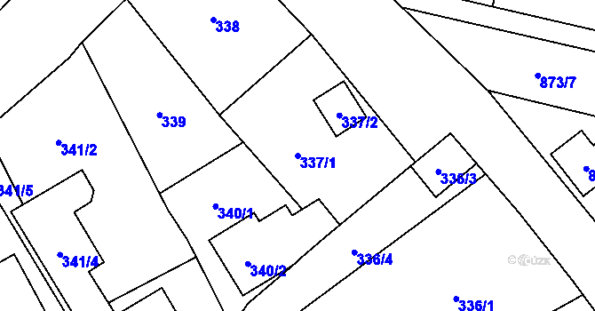 Parcela st. 337/1 v KÚ Vratimov, Katastrální mapa