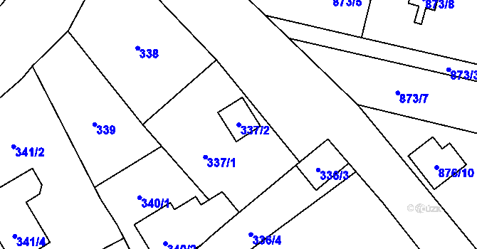 Parcela st. 337/2 v KÚ Vratimov, Katastrální mapa
