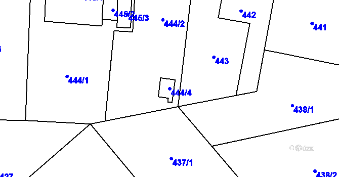 Parcela st. 444/4 v KÚ Vratimov, Katastrální mapa