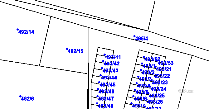 Parcela st. 493/41 v KÚ Vratimov, Katastrální mapa